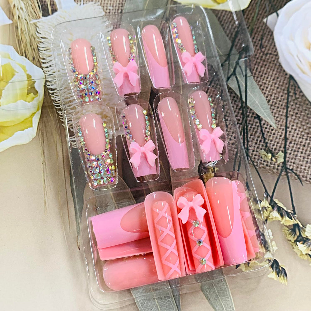 Uñas postizas FIEONCIY flexibles y reutilizables con adhesivos jelly.