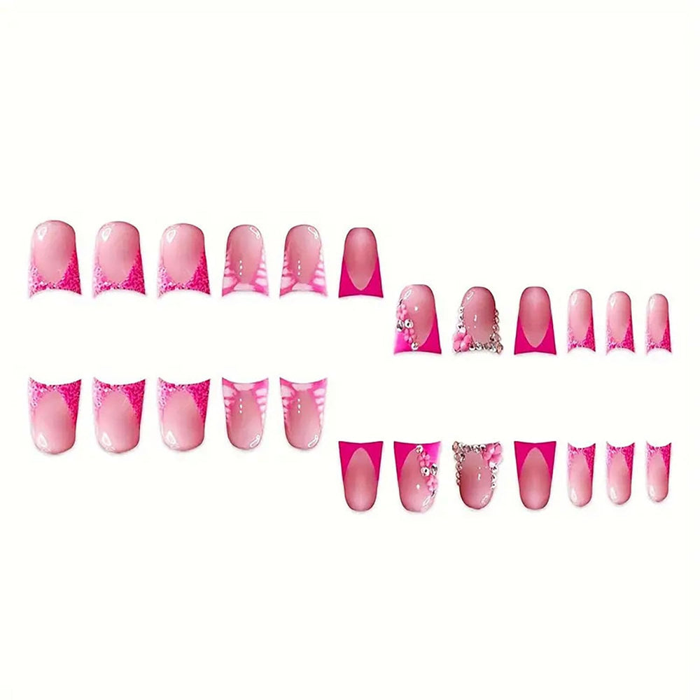 Kit FIEONCIY de uñas pato incluye lima y adhesivas para aplicación rápida.