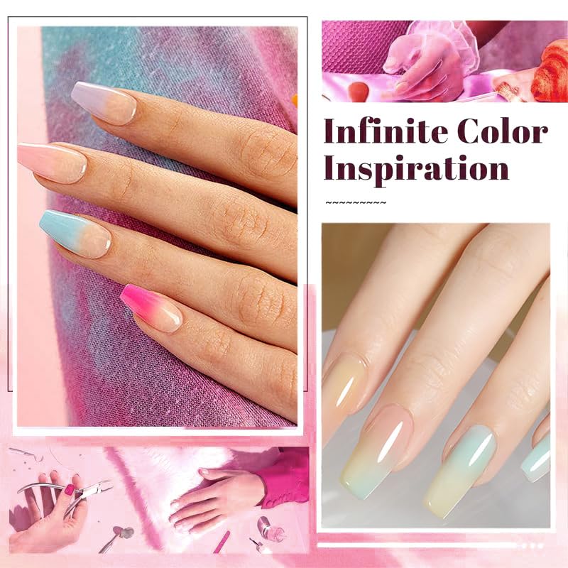 Finger Secret Conjunto Arte Uñas Ombre, práctica solución de color.