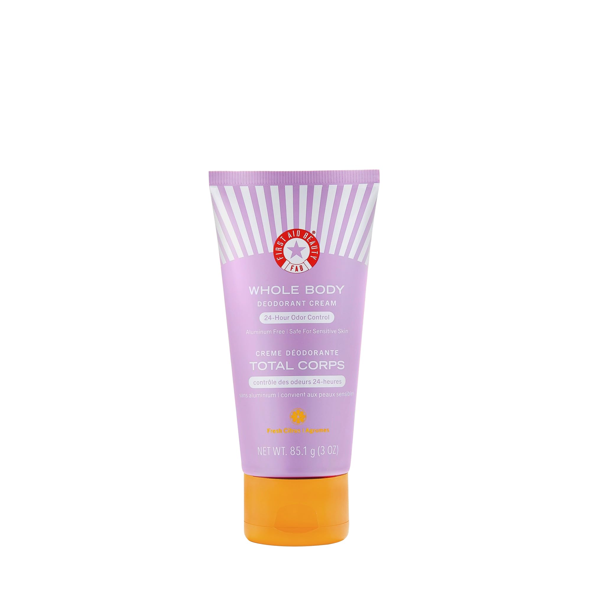 First Aid Beauty crema desodorante corporal invisible, control de olor 24 horas.