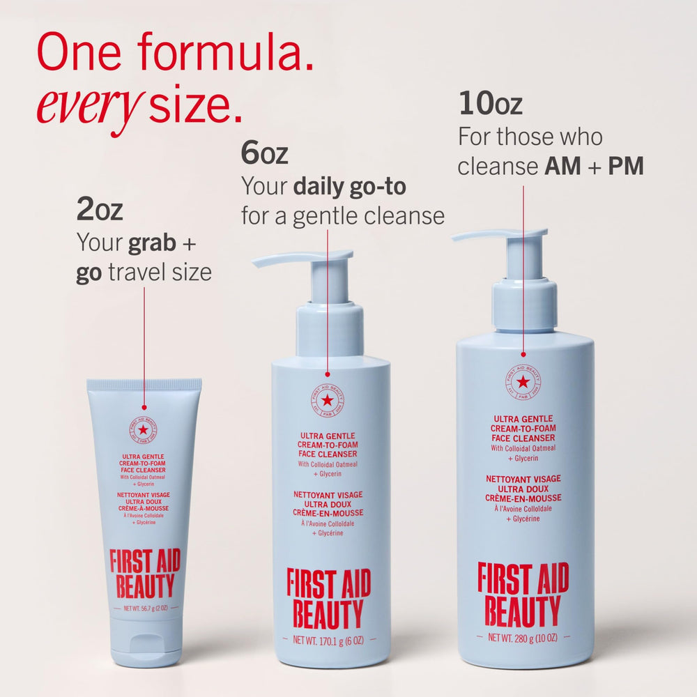 First Aid Beauty envase compacto de 2 oz para viajar.
