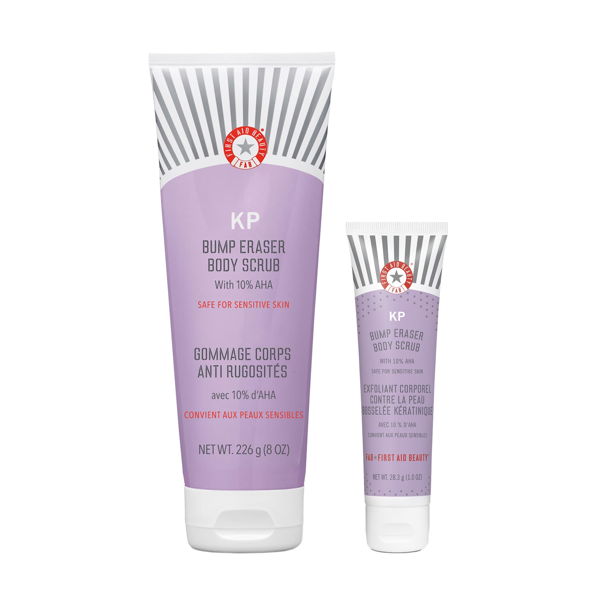 First Aid Beauty KP Bump Eraser exfoliante corporal para piel suave y uniforme.