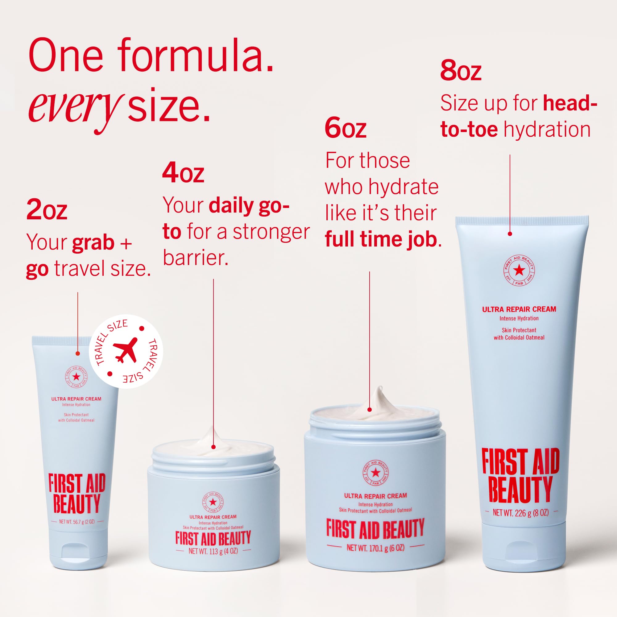 First Aid Beauty Ultra Repair Cream 6 oz jar for face and body