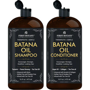 First Botany Batana Aceite Champú - botella brillante, limpieza suave sin sulfatos para todo tipo de cabello