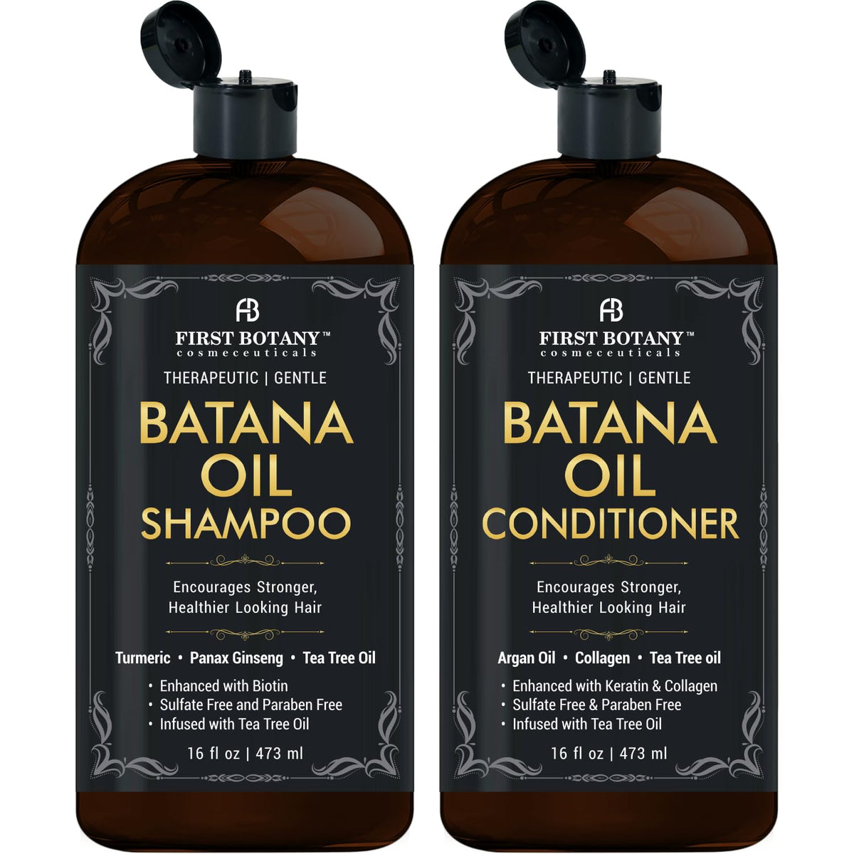 First Botany Batana Aceite Champú - botella brillante, limpieza suave sin sulfatos para todo tipo de cabello