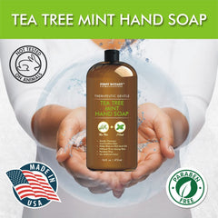 First Botany Jabón Tea Tree Mint, aceites esenciales para limpieza agradable.