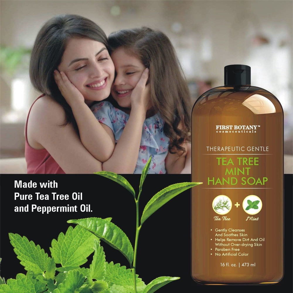 First Botany Jabón Tea Tree Mint, manos cuidadas tras uso diario.