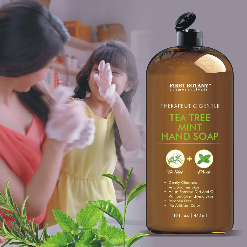 First Botany Jabón Tea Tree Mint, vitamina E para piel más suave.