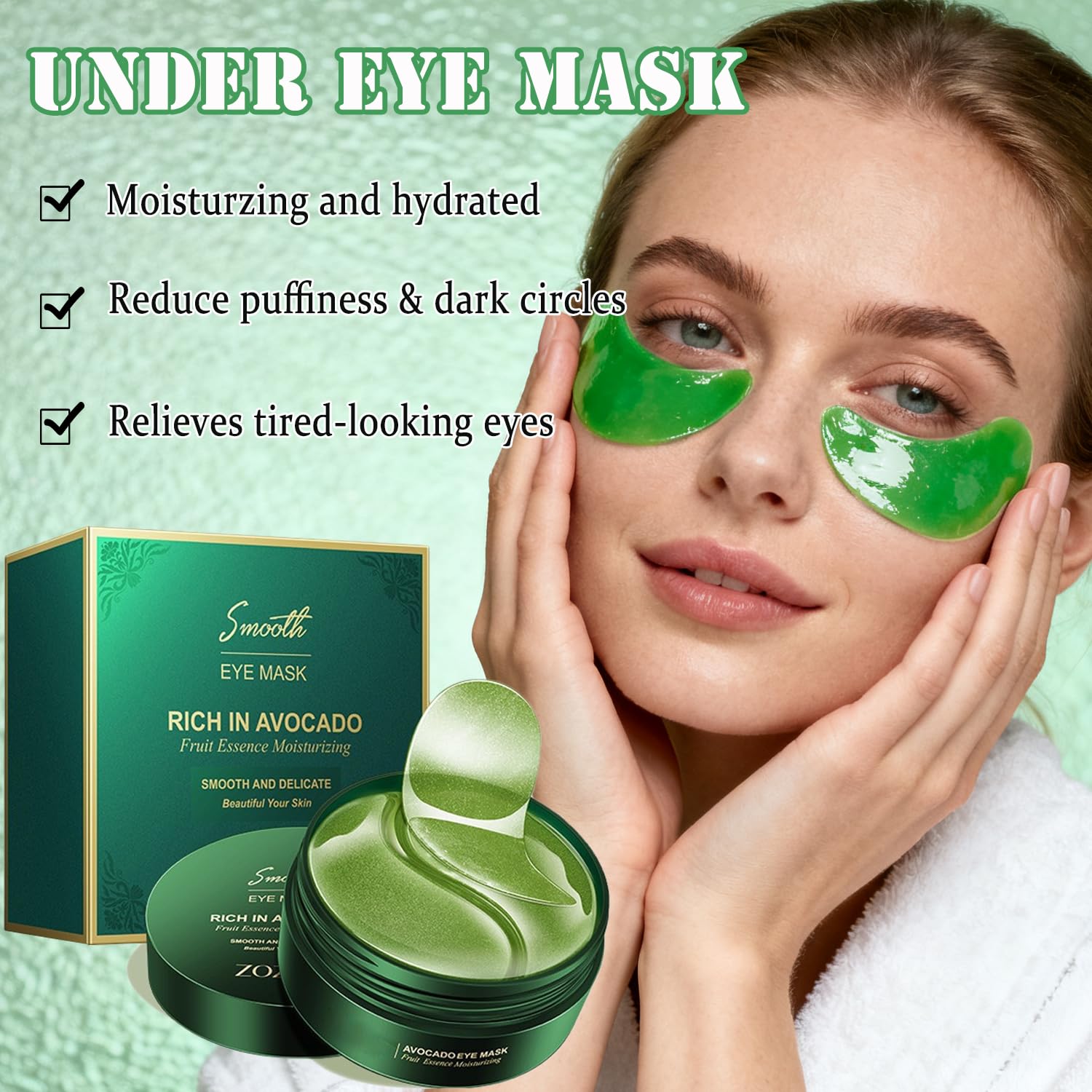 Firstfly parches ojos aguacate, reducción visual de bolsas y ojeras.