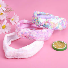 Diadema Fishdown lentejuelas blanca, brillo suave para ocasiones especiales.