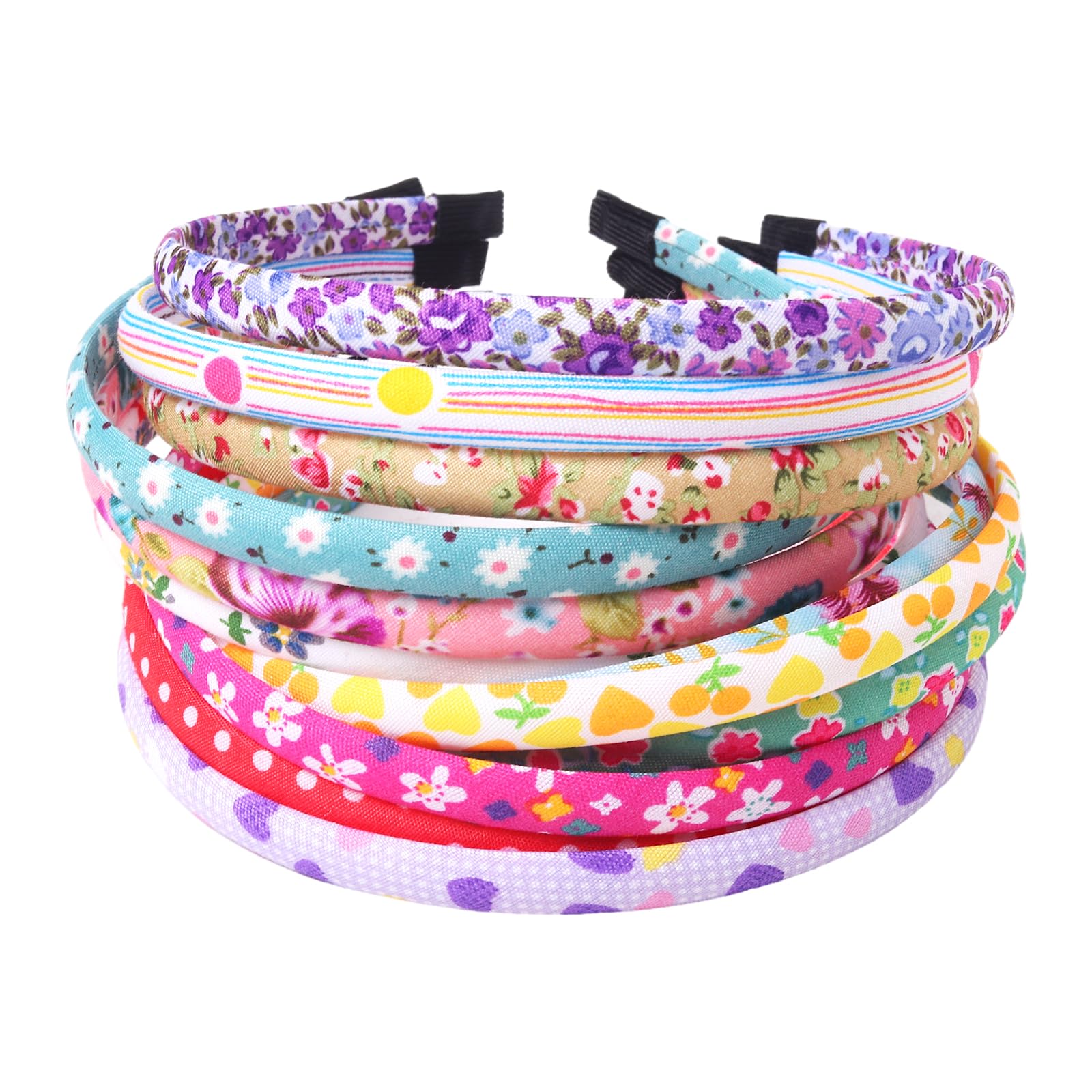 Diademas Fishdown para niñas con 12 colores brillantes y motivos florales para combinar conjuntos.
