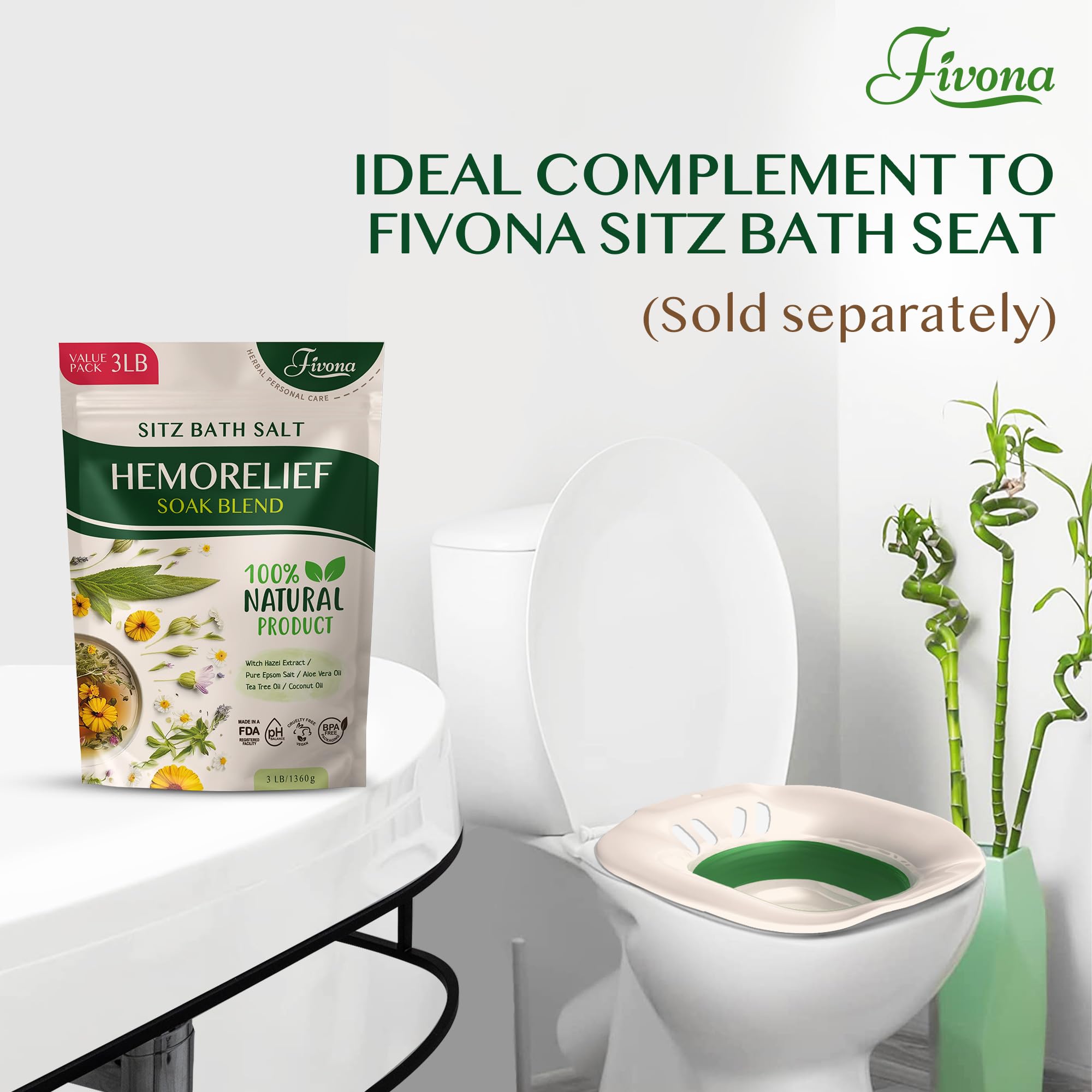 Etiqueta de ingredientes FIVONA con lista natural de componentes.