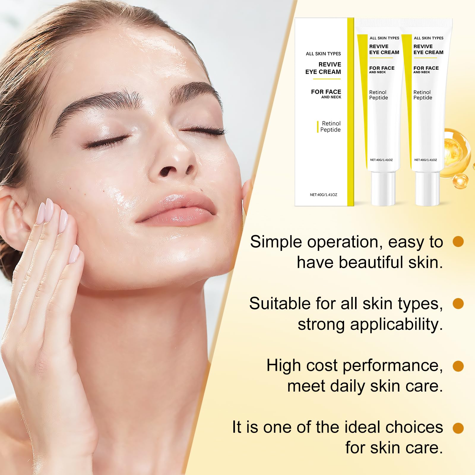 FIYADWZH Revive crema para ojos ilumina círculos oscuros con cuidado suave.