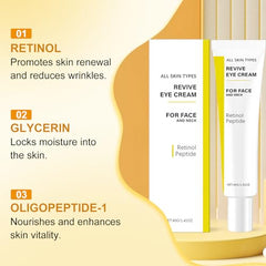 FIYADWZH Revive crema para ojos con retinol y péptidos revitaliza la mirada.
