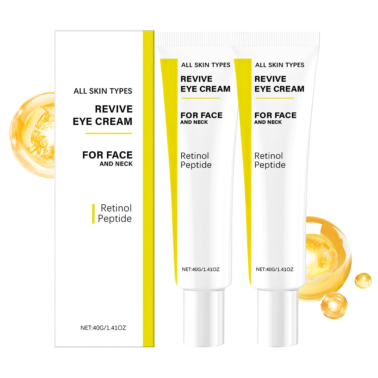 FIYADWZH Revive crema para ojos en tubo de 40 g, hidratación duradera.