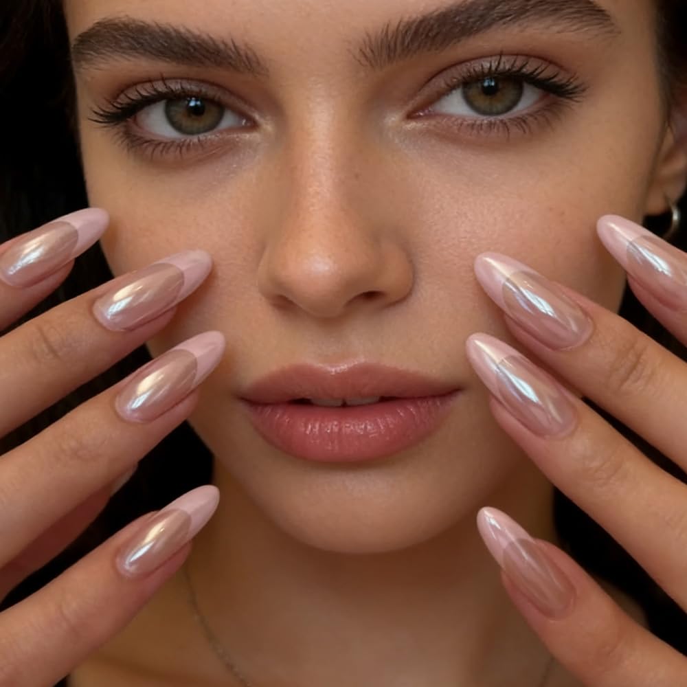 FJSMTOPl uñas acrílicas con punta francesa rosada, acabado suave.