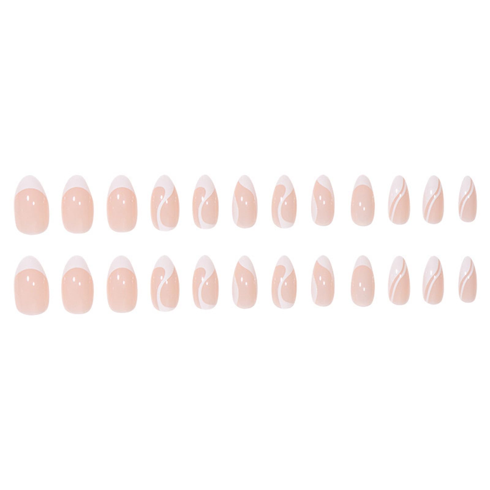 Kit FJSMTOPl de 24 uñas con adhesivo gel para aplicación limpia