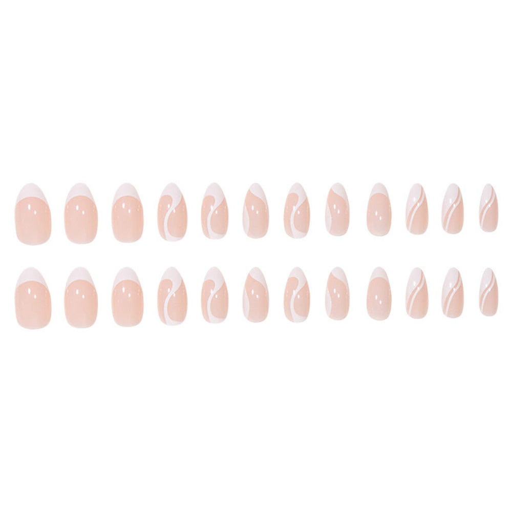 Kit FJSMTOPl de 24 uñas con adhesivo gel para aplicación limpia
