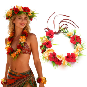 Corona de flores hawaianas Flagogoo, lista para lucir en luau