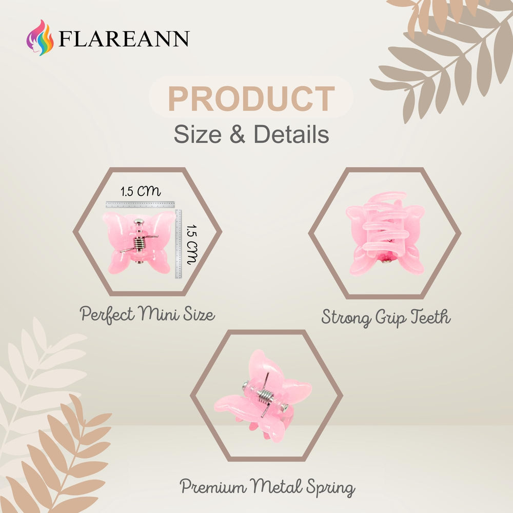 FLAREANN mariposa mini coletas: sujeción suave para pelo fino.