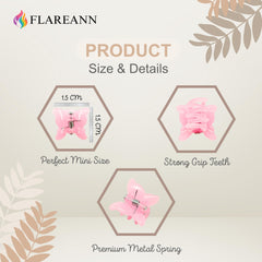 FLAREANN mariposa mini coletas: sujeción suave para pelo fino.