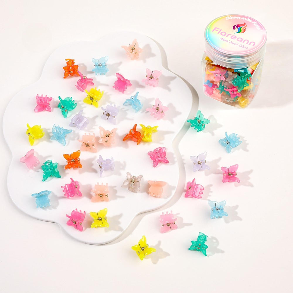 FLAREANN clip mariposa mini detalle borde suave: comodidad para uso prolongado.