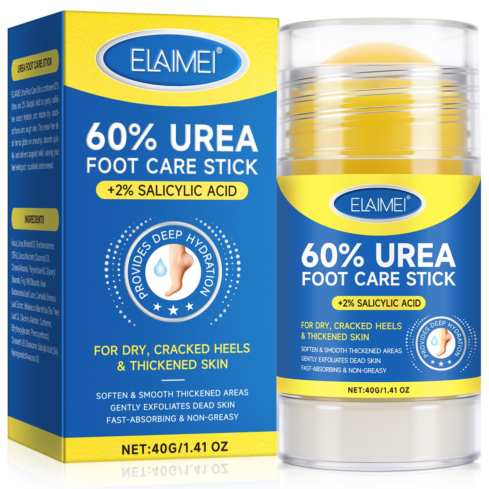 Flasture stick crema urea 60% para pies y talones, alivio rápido de la sequedad.