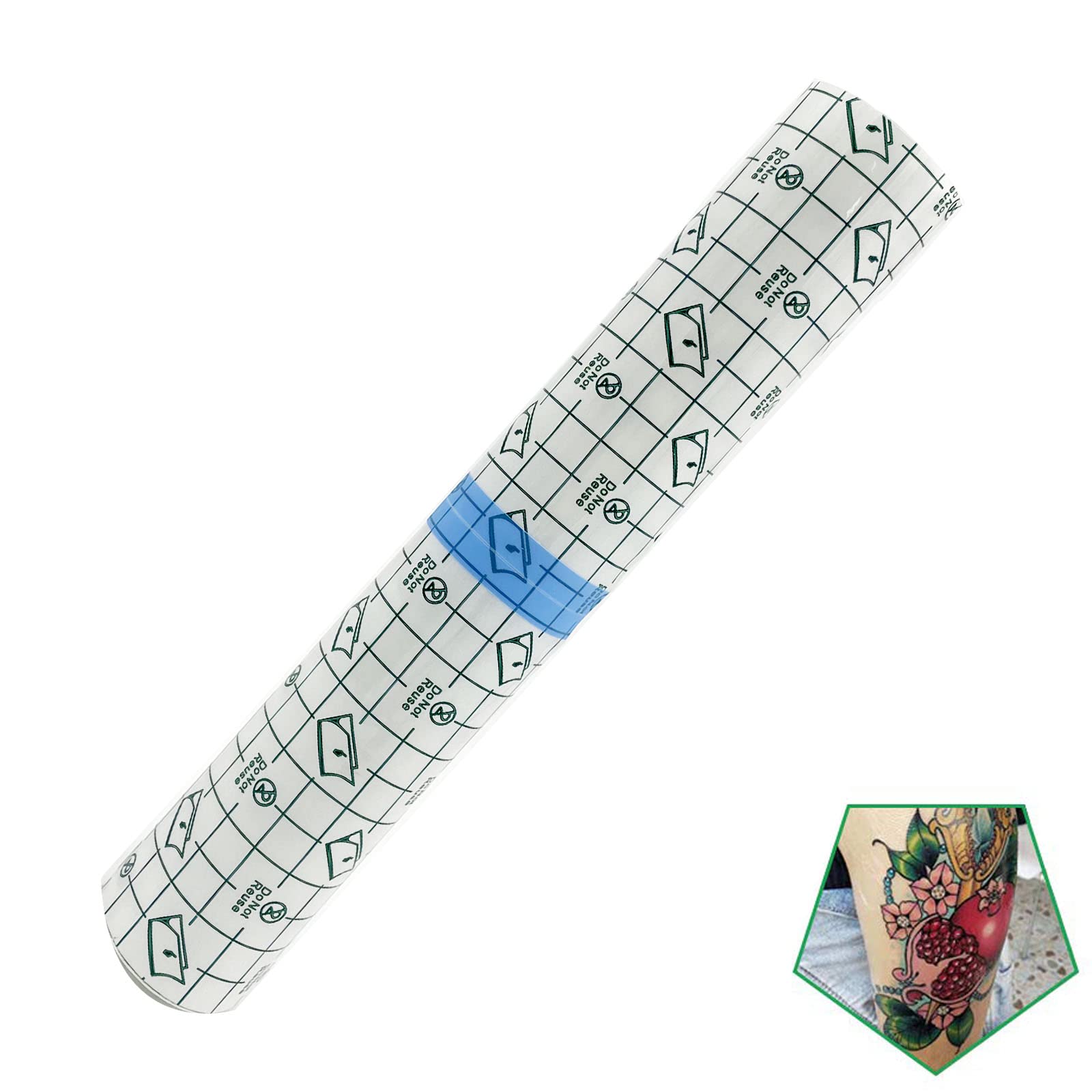 Banda Flatoedu para tatuaje con curación transparente, protege la piel durante el lavado inicial