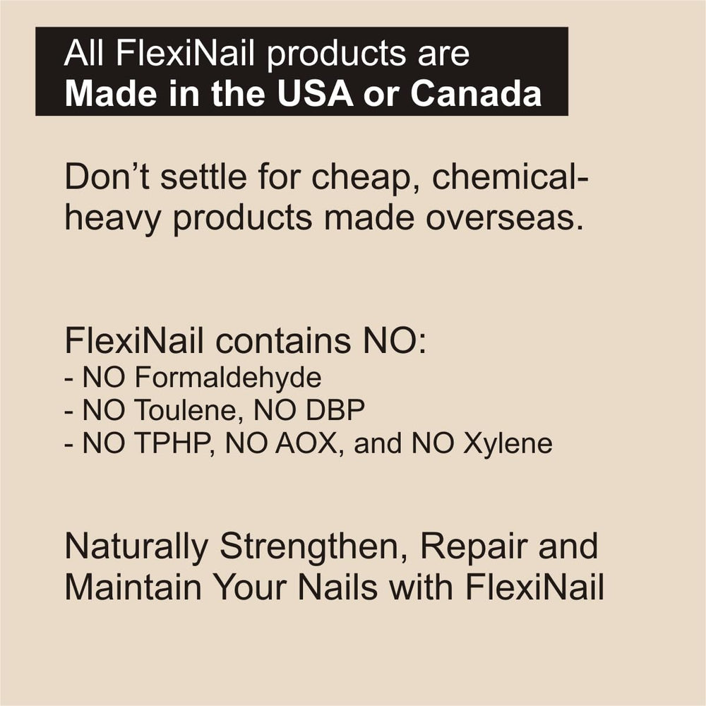 FlexiNail fabricado en eeuu y canada, calidad cercana y disponibilidad.