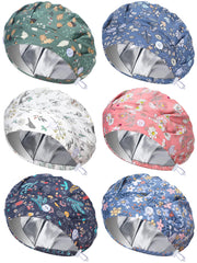Gorro quirúrgico Floraltop satinado, pack de 6 para uso diario en clínica