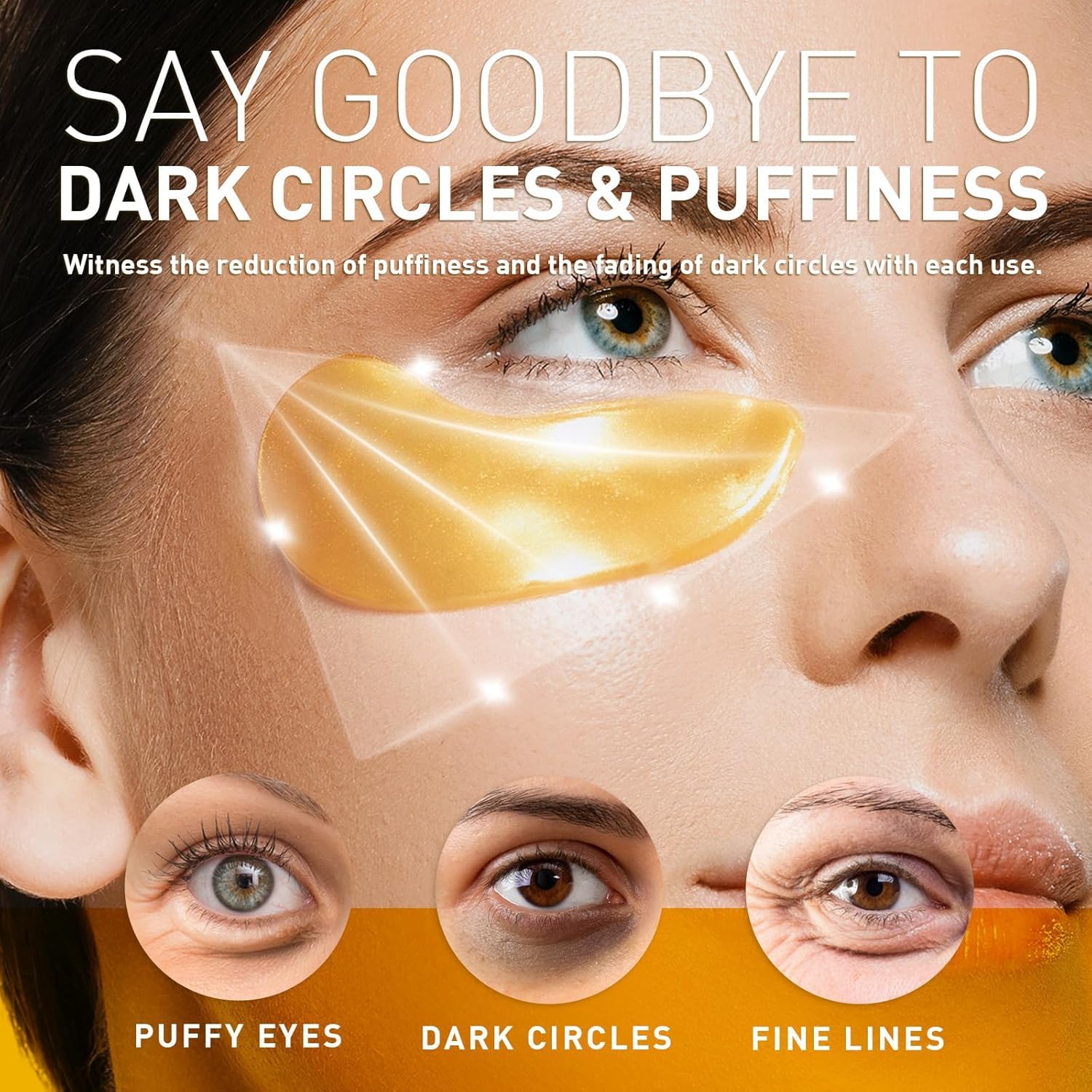 Parche ocular Floretsio con gel enfriante para alivio inmediato.
