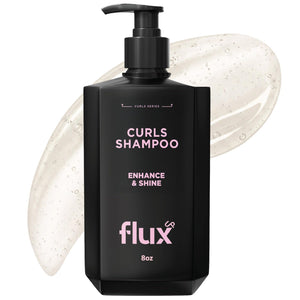 Flux Up champú rizos: botella destacando hidratación suave para rizos definidos