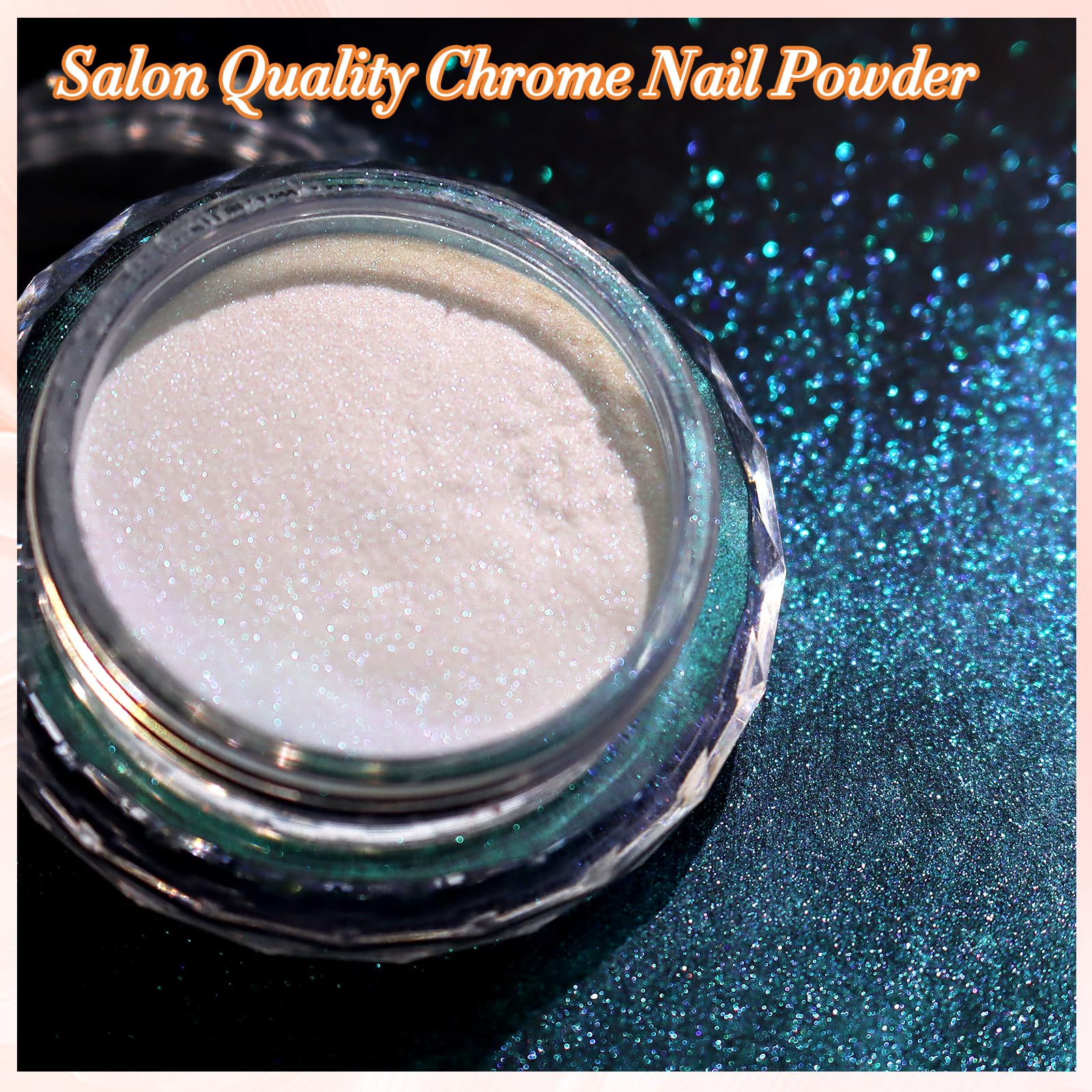 FNNZ brillo cromo blanco en uñas para acabado espejo