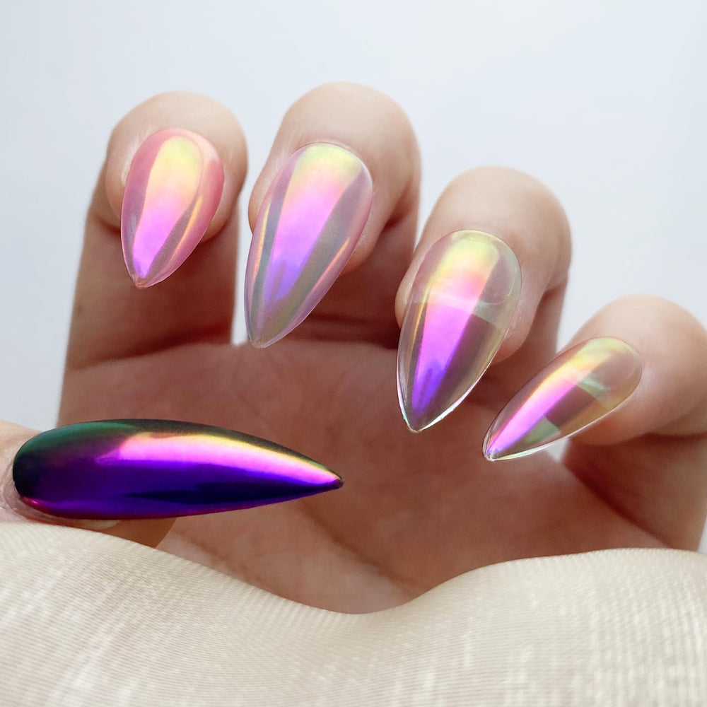 FNNZ pigmento aurora sirena efecto iridiscente para uñas brillo intenso