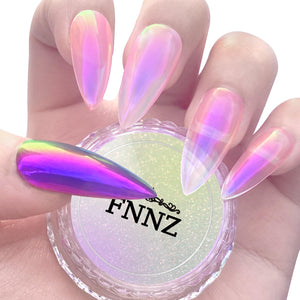 FNNZ polvo cromado unicornio botella para acabado espejo en uñas