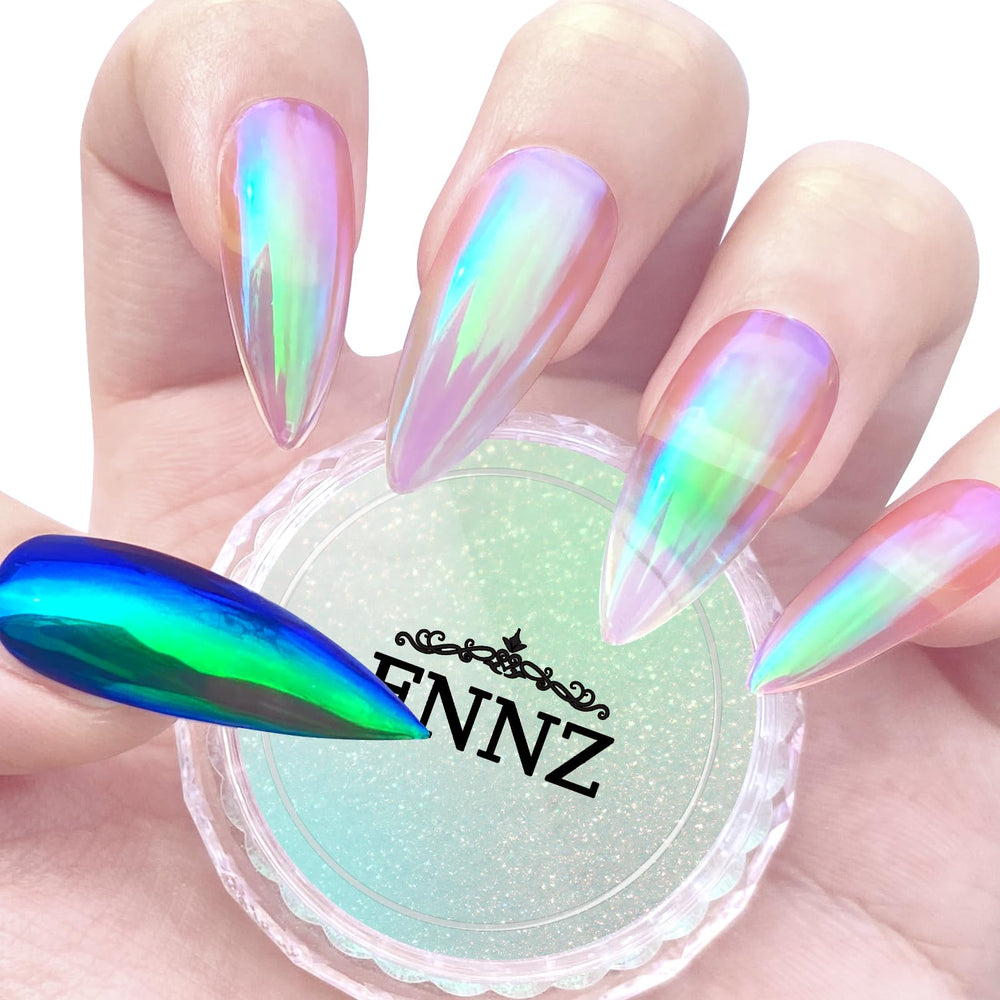 FNNZ Unicorn Chrome polvo envase para manicura en casa