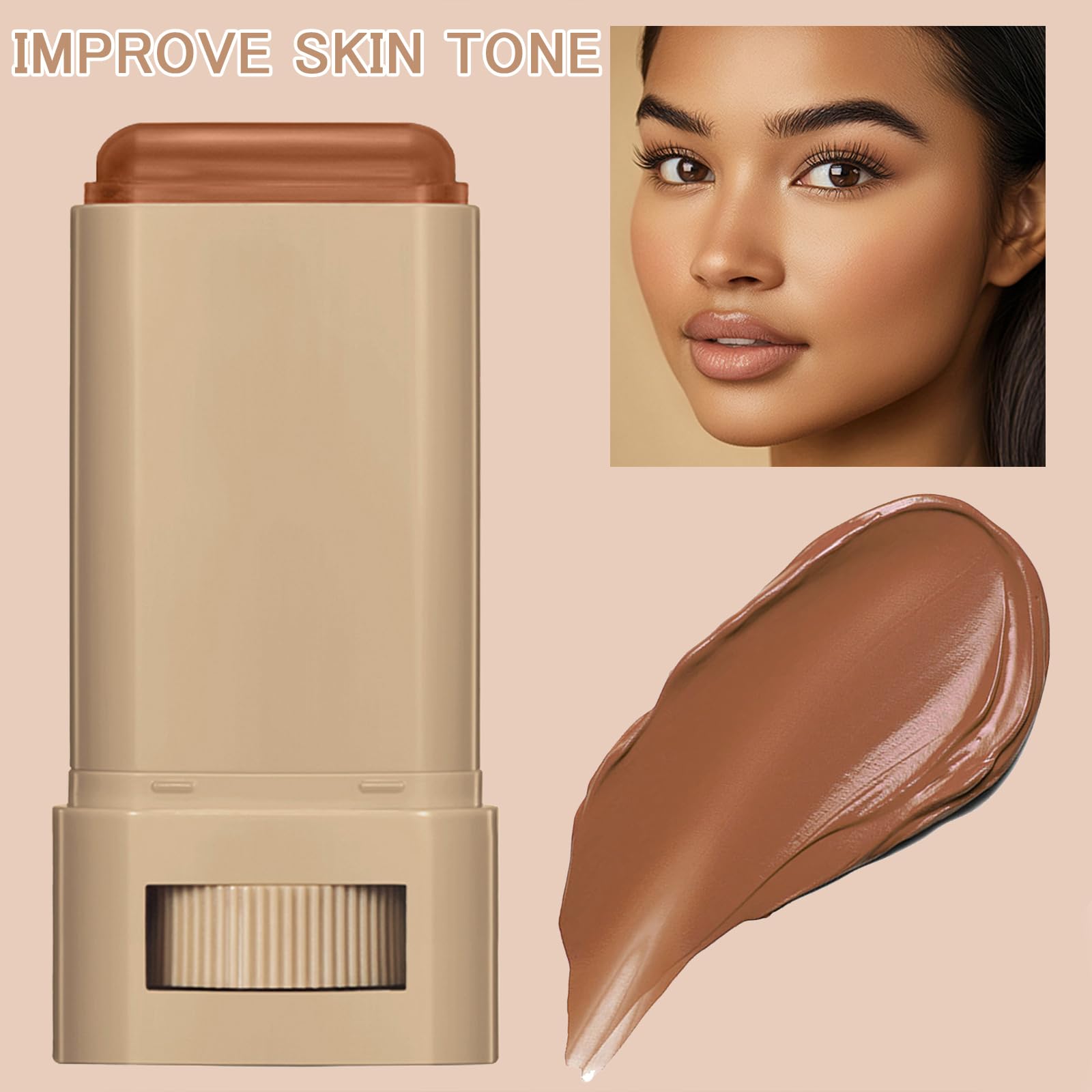 FNOLECY bálsamo-serum-stick acabado natural que se fusiona con la piel sin brillos