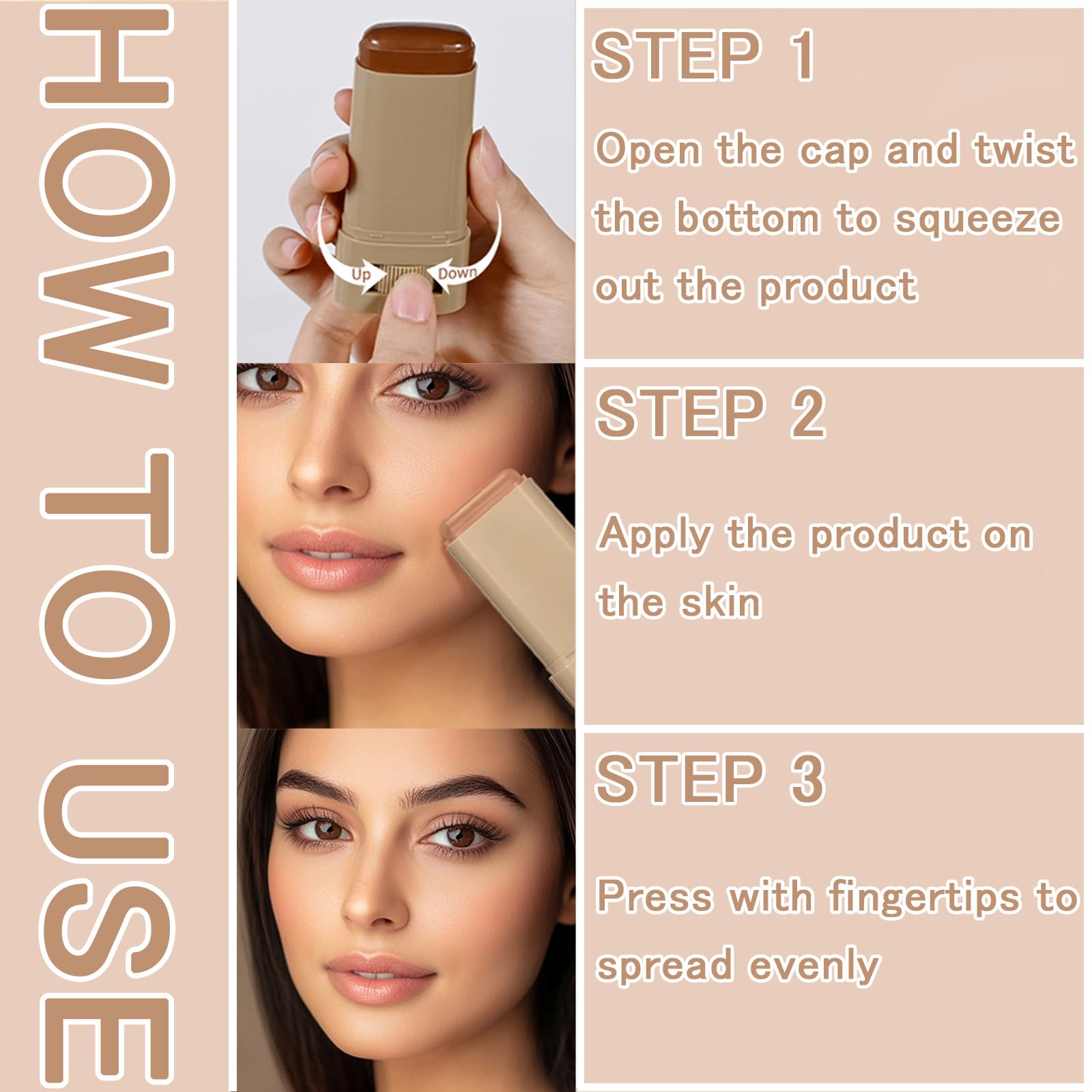 FNOLECY bálsamo-serum-stick para retoques rápidos, cabe en bolso o bolsillo
