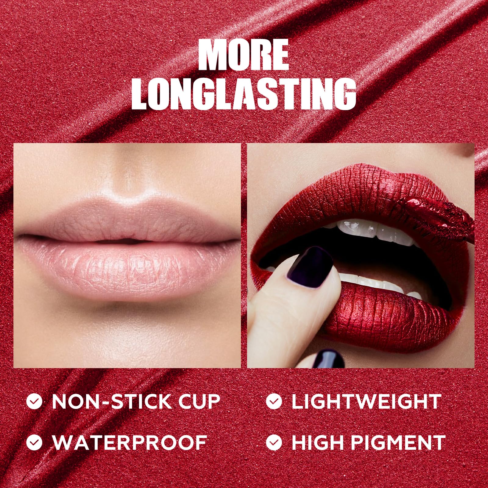 FOCALLURE barra labial metalizada líquida con larga duración y brillo.