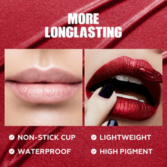 FOCALLURE barra labial metalizada líquida con larga duración y brillo.