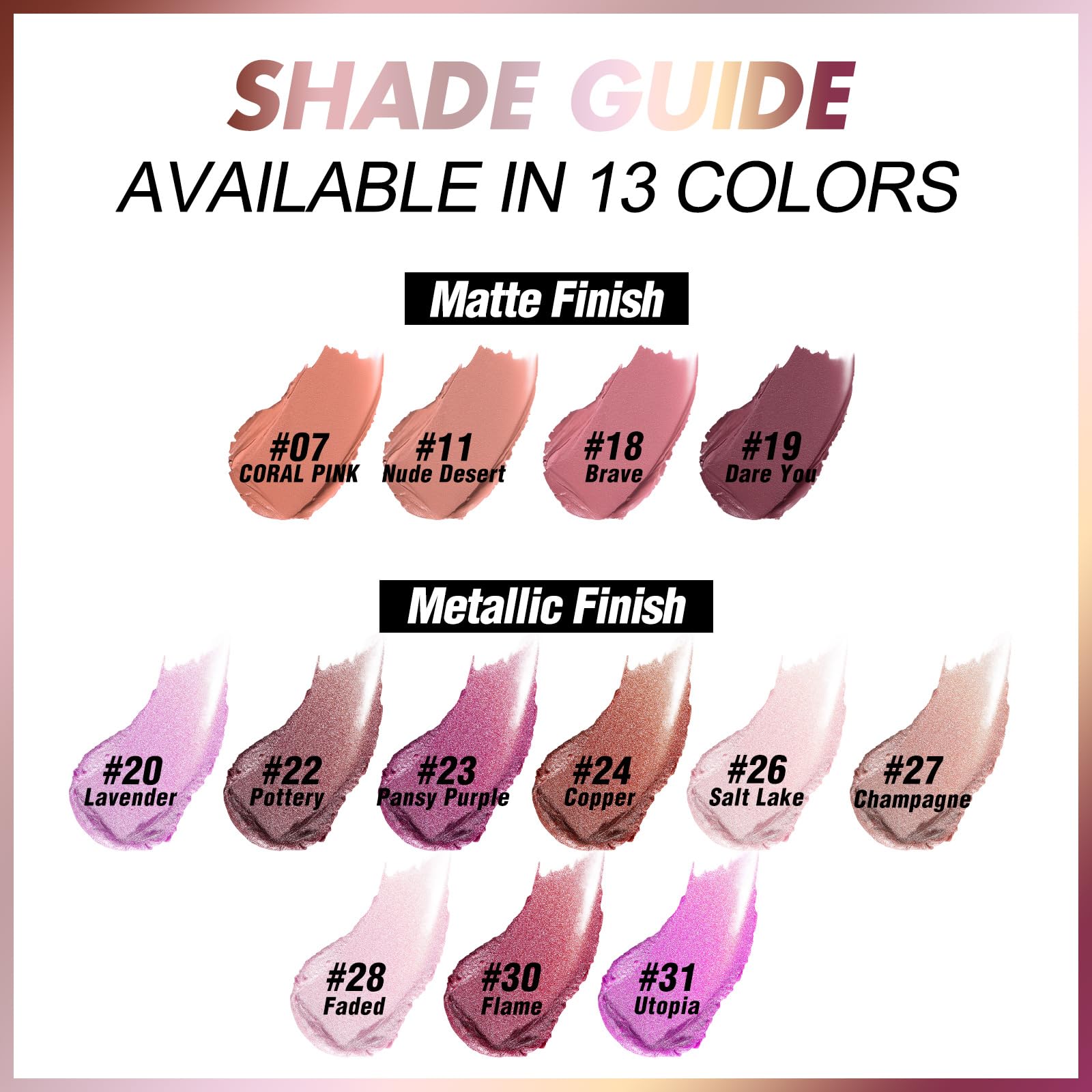 FOCALLURE Ultra Chic Lipstick vitamina E para nutrir y proteger labios