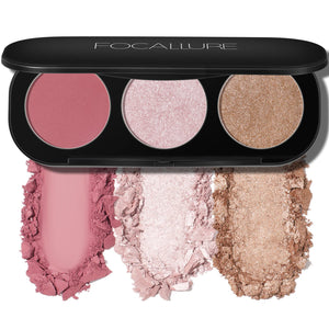 FOCALLURE paleta 3 en 1, empaque compacto para viaje y uso diario