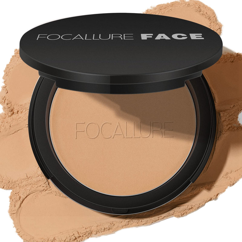 FOCALLURE polvo prensado tono-desnudo, control de brillo durante el día.