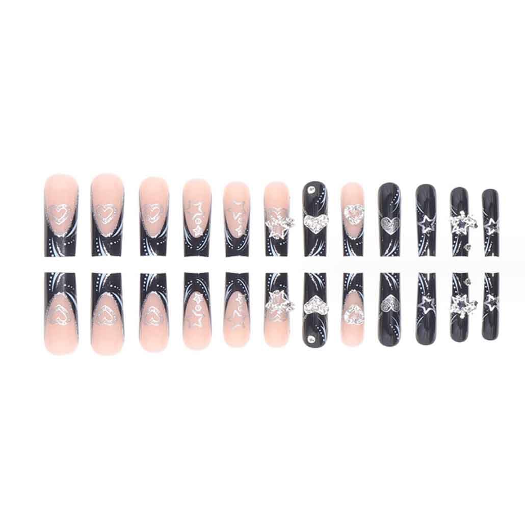 Kit de aplicación Foccna: 24 piezas, lima y adhesivo para manicura rápida en casa.