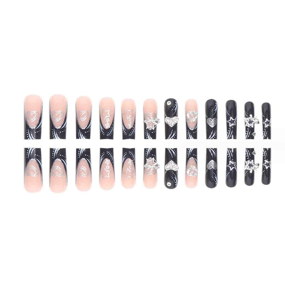 Kit de aplicación Foccna: 24 piezas, lima y adhesivo para manicura rápida en casa.