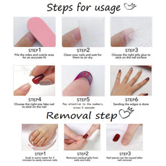 Uñas postizas Foccna con brillo de cristal, ideales para ocasiones formales y fiestas.