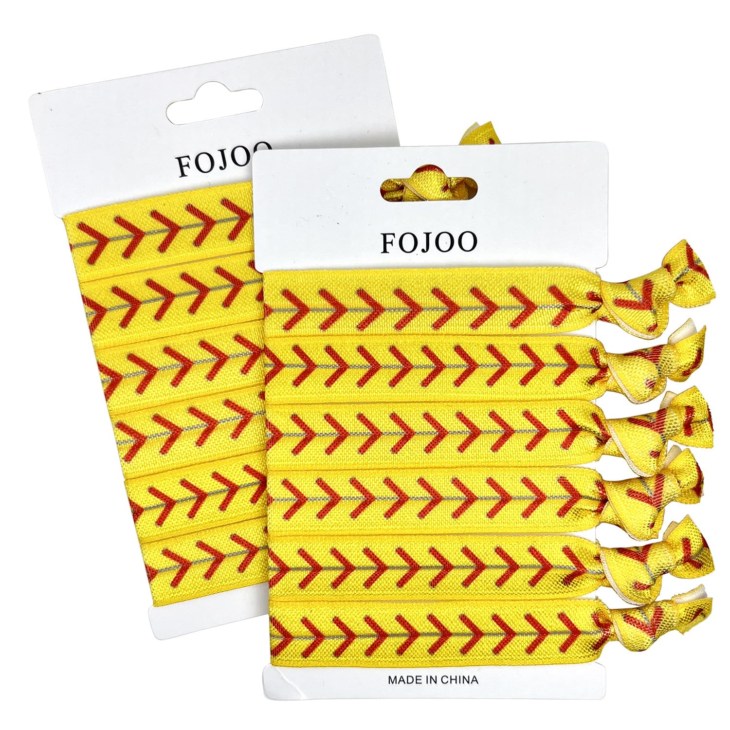 FOJOO gomas para cabello estilo softball amarillas, suaves y sin dejar marcas.