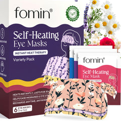 Fomin mascarilla ocular con calor automático para alivio suave de ojos cansados.