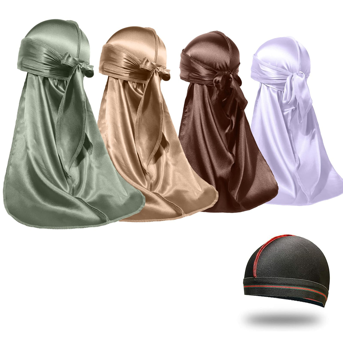 Durag ForceWave de seda, largo, para peinados definidos y confort.