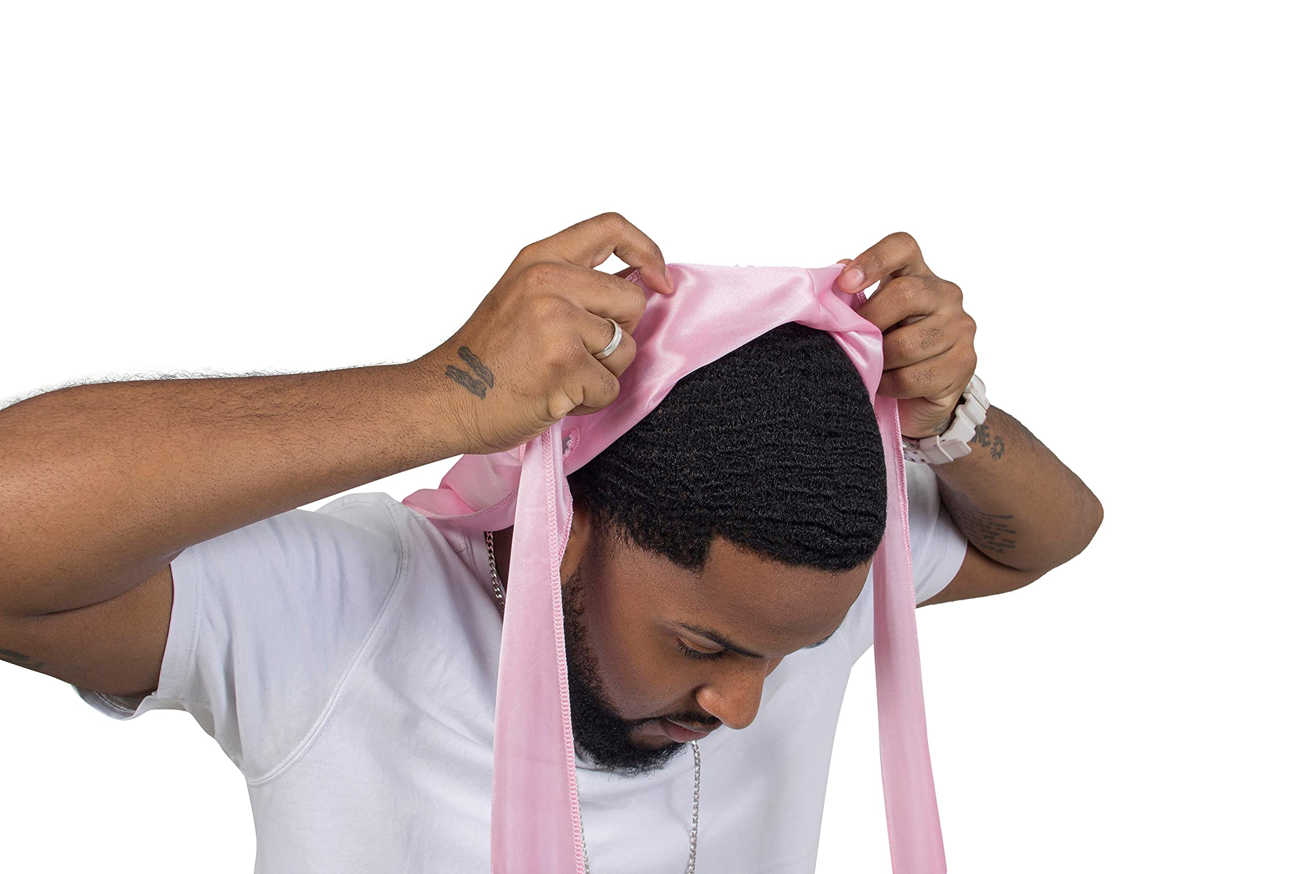 Gorro satén ForceWave rosa, textura suave que protege el cabello